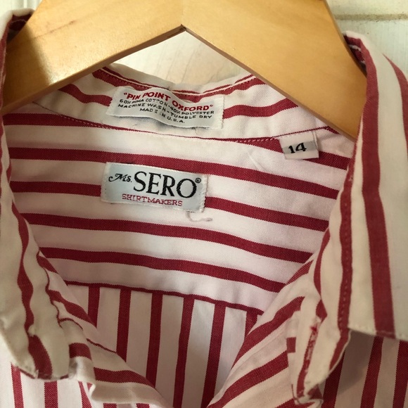 White and Red stripe button down - Picture 2 of 4